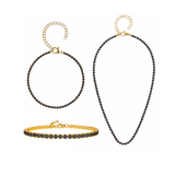 3x SORT Tennis krystal smykker