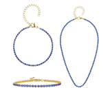 3x BLÅ Tennis krystal smykker