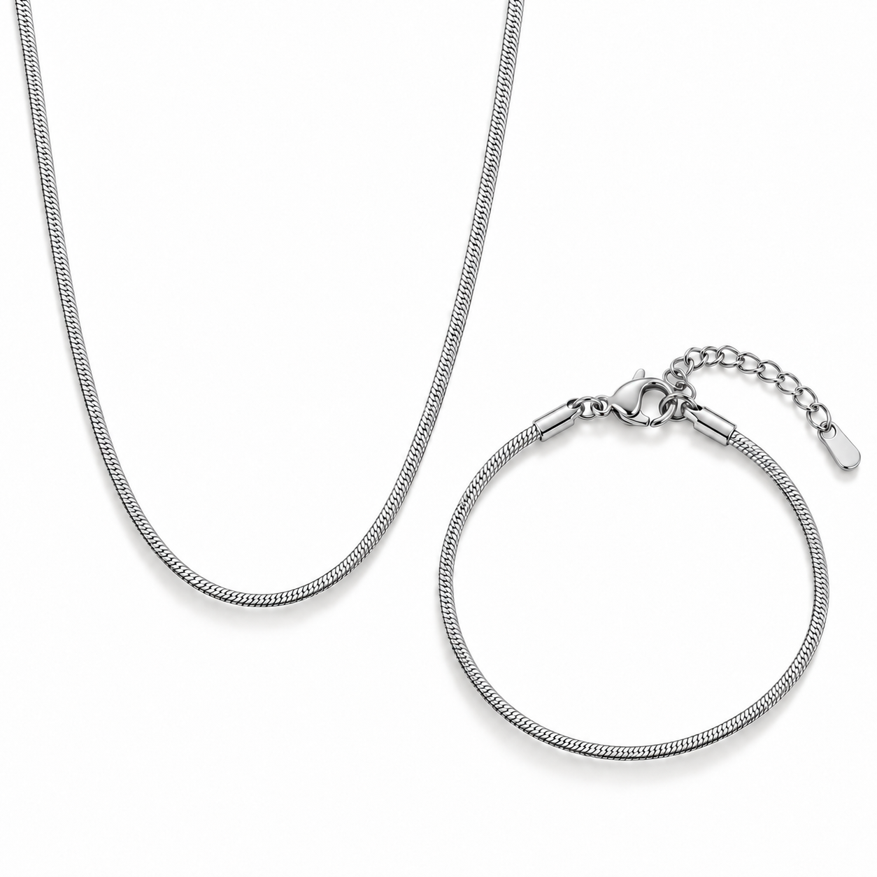 Round Snake Smykkesæt – Halskæde & Armbånd