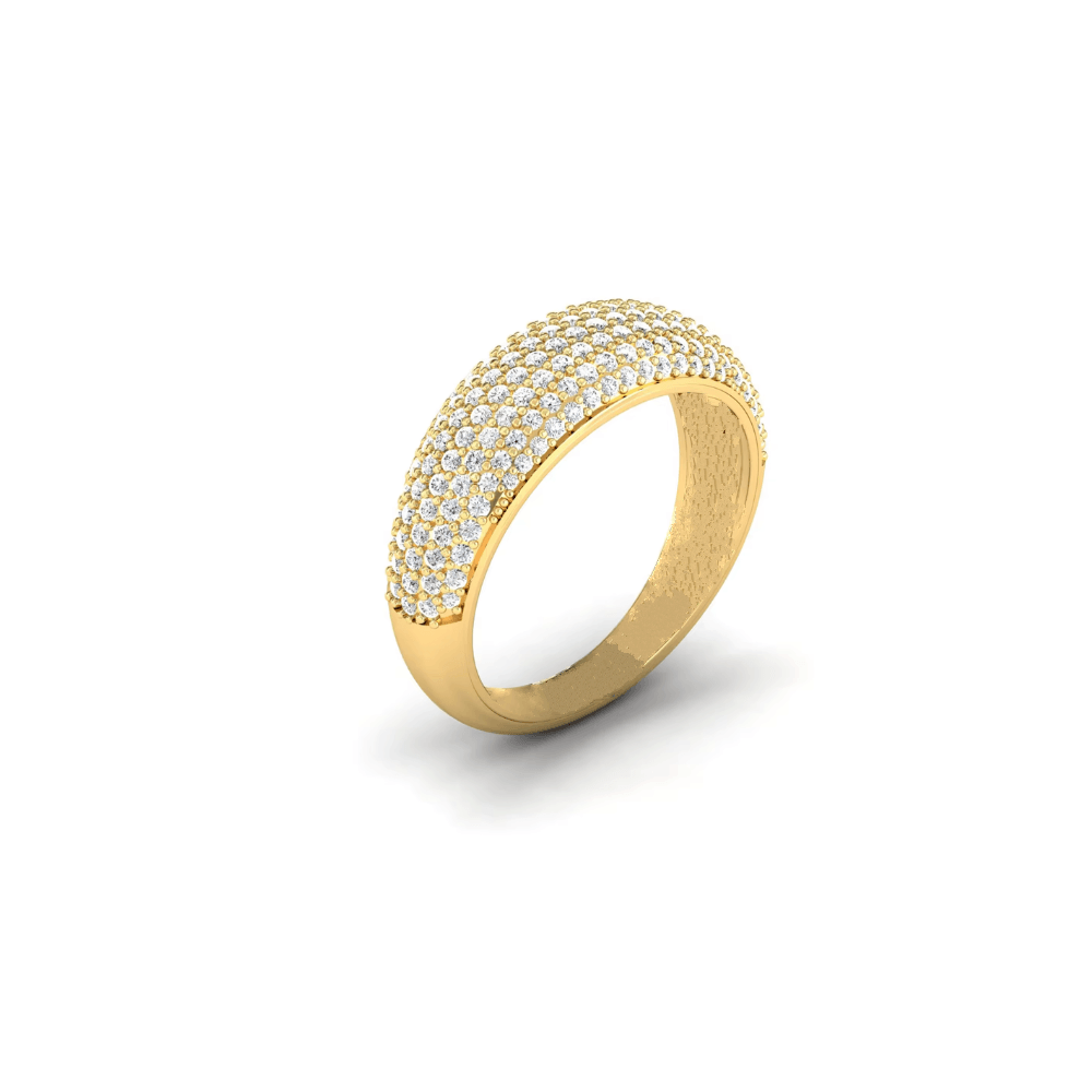 Guld ring med krystaller