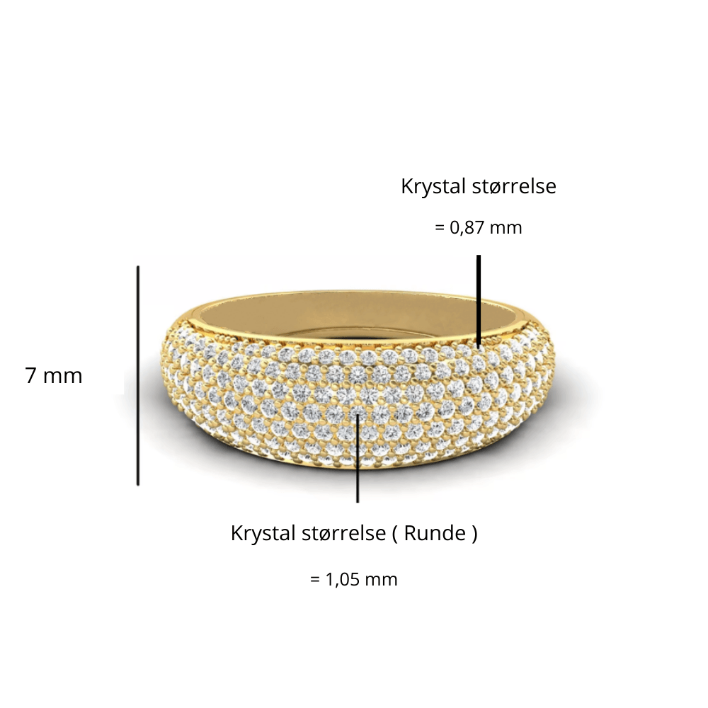 Guld ring med krystaller