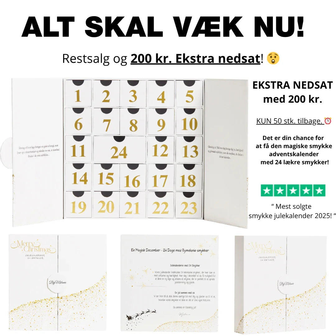 RESTSALG - Julekalender 2025 ( inkl. 24 nye smykker ) - BEGRÆNSET ANTAL fra ByMelanie