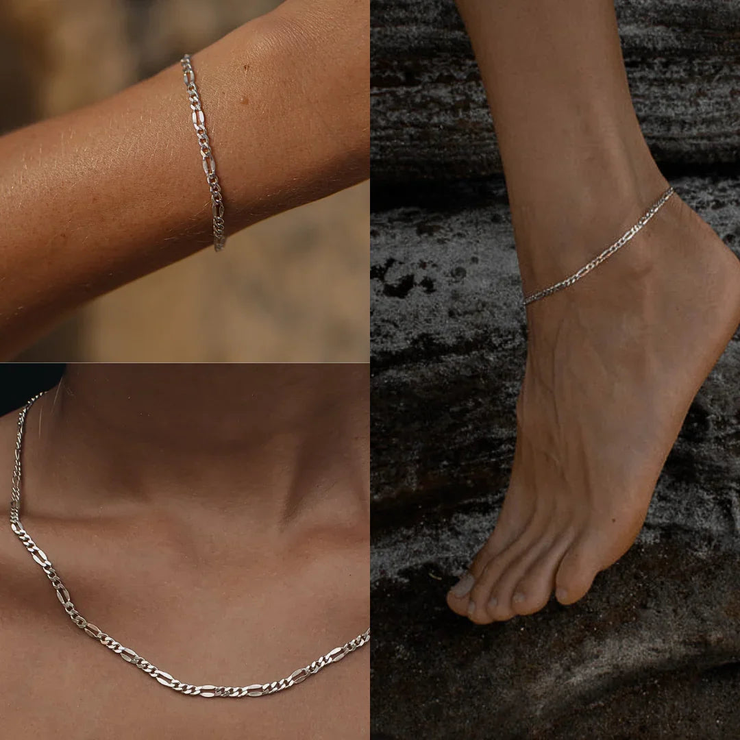 Sølv Figaro 3 i 1 stylepakke fra ByMelanie